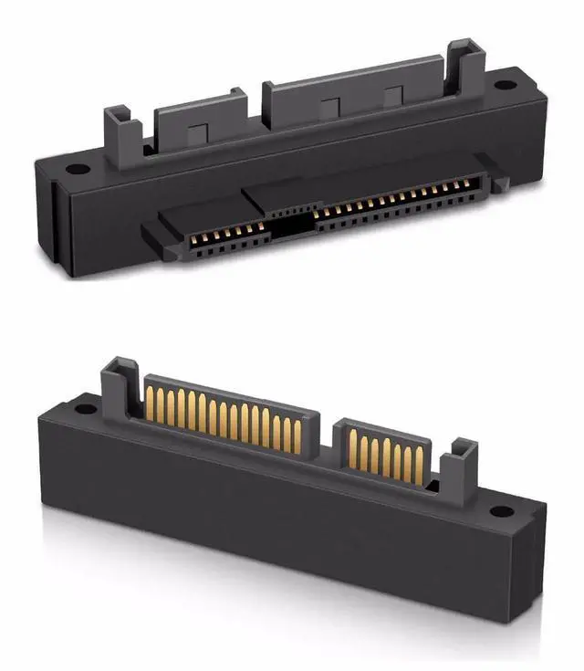 Alt view image 5 of 7 - Right Angled SFF-8482 Connector 90 Degree SAS 22 Pin to 7 Pin + 15 Pin SATA Hard Disk Drive Raid Adapter
