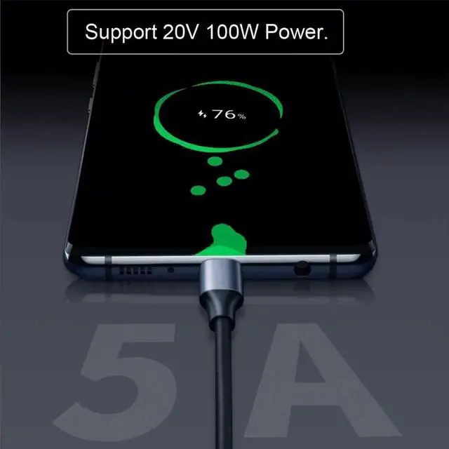 Alt view image 5 of 7 - Left Right Angled USB-C USB 3.1 Type C Male to Female Extension Data Cable 10Gbps 100W with Sleeve for Laptop 3.0m