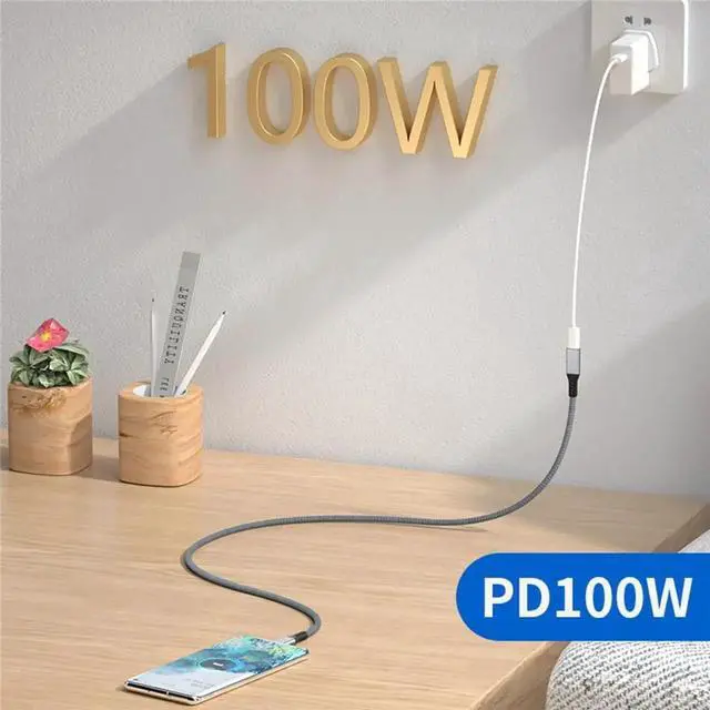 Alt view image 2 of 7 - Straight USB-C USB 3.1 Type C Male to Female Extension Data Cable 10Gbps 100W with Sleeve for Laptop 3.0m