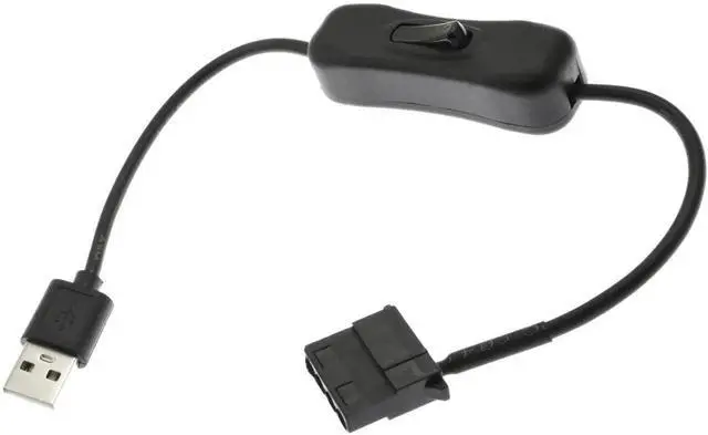Alt view image 4 of 6 - USB to Molex 4-Pin Fan Power Cable with Switch for Computer Case Fan 30cm 11.8inch