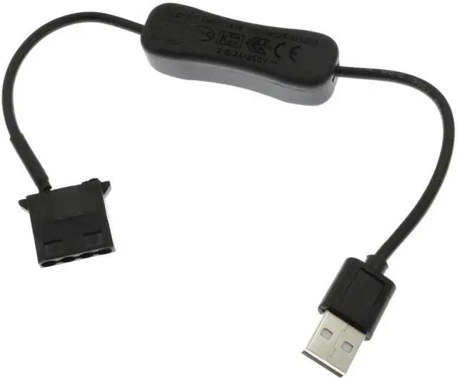 Alt view image 2 of 6 - USB to Molex 4-Pin Fan Power Cable with Switch for Computer Case Fan 30cm 11.8inch