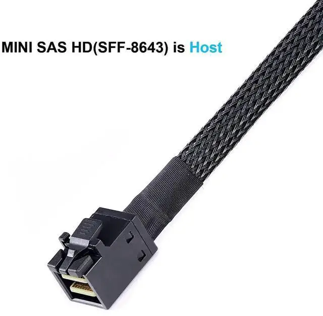 Alt view image 3 of 6 - Mini SAS to SAS Cable: 1M SFF-8643 to SAS SFF-8643 to SFF-8482 Connector 4X SFF-8482 with SATA Power Adapter Cable (3.3FT)