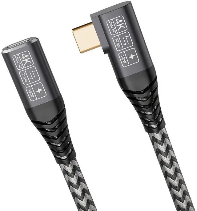 Main image of USB 3.2 Extension Cable 1.65FT, Short USB-C Extension Cable, Right Angle Male to Female Extension Charging. Supports 20Gbps/4K Video/PD 100W Compatible with Monitor & iPhone 15 /iPad Pro