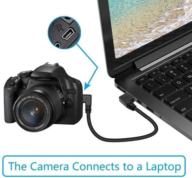 Alt view image 5 of 7 - Short Mini USB Charging Cable 9inch, Left & Right Angle Mini USB Male to USB 2.0 Type A Male Data Sync and Charge Cable, for Dash Cam, DigitalCamera, Hard Drive, MP3 Player, Phone (2Pcs)