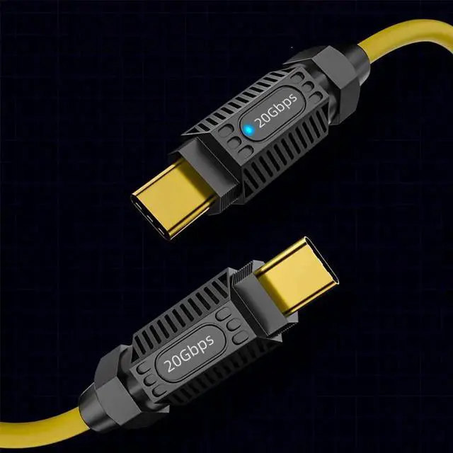 Alt view image 6 of 7 - High Flex Ultra Soft Silicone 140W USB-C USB4 Cable 20Gbps 8K Type-C Male to Male Extension Cable Power & Data for Gaming Keyboard Mouse 2m/6.6ft