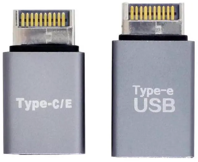 Main image of 2pcs USB 3.1 Front Panel Header Male Type-E to Type-A & Type-C USB-C Motherboard Extension Data Adapter