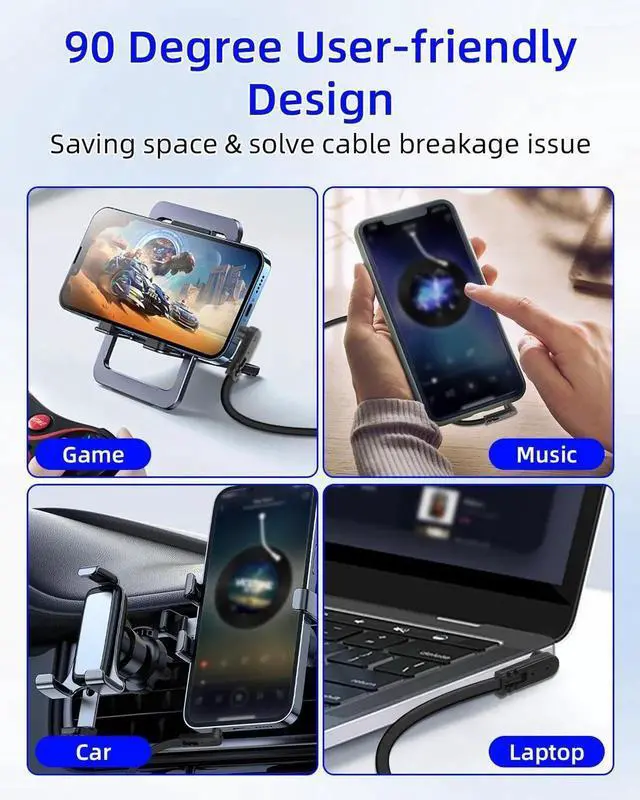 Alt view image 5 of 7 - 3.5mm Flat Audio Cable,90 Degree 3.5mm Male to Male Flat Headphone Jacks Audio Cable for Car Audio Systems,Home Speakers,Phones,Tablets,2Pack(0.15M/0.