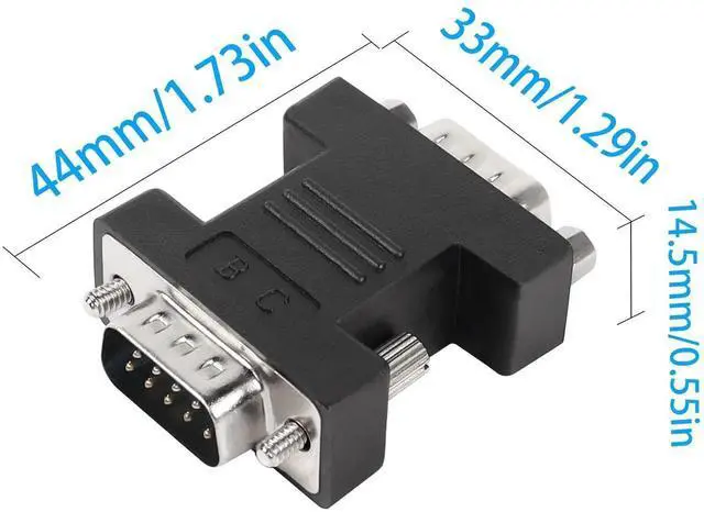 Alt view image 6 of 6 - RS232 DB9 Male to DB9 Male Extender Connector Adapter DB 9 Pin Serial Converter, for Serial Communication Interface Devices, Black