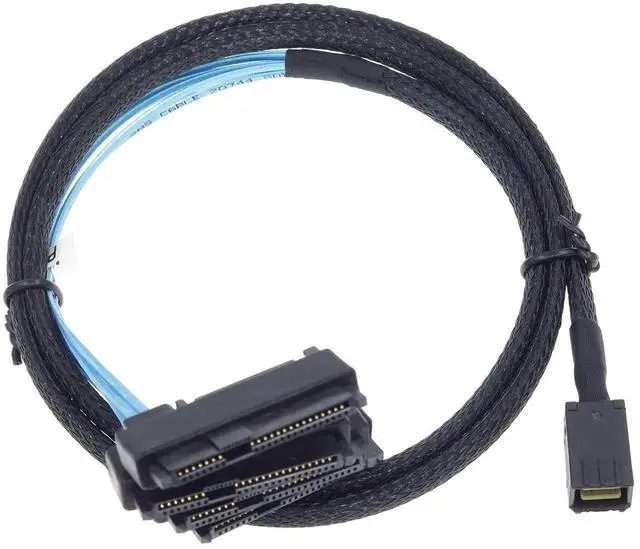Alt view image 4 of 7 - Mini SAS to SAS Cable Breakout Internal Fan-Out HD SFF-8643 to SFF-8482 29Pin with Sata Power for Raid Controller to HDD 1M Length