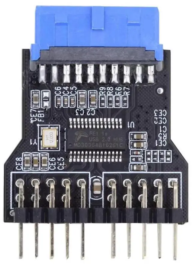 Alt view image 2 of 7 - USB 3.0 1 to 2 USB2.0 9Pin Port Multilier Female Motherboard Adapter Extension HUB Connector