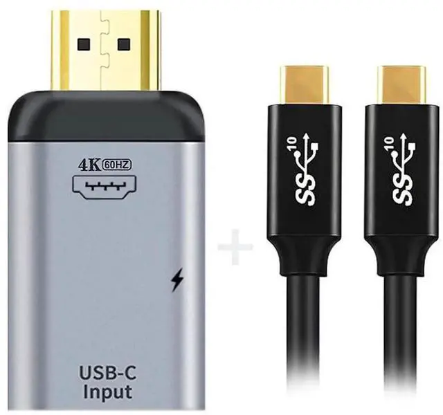 Main image of 100W 10Gbps Cable & USB-C Type C Female Source to HDMI Sink HDTV & PD Power Adapter 4K 60hz 1080p for Phone & Laptop