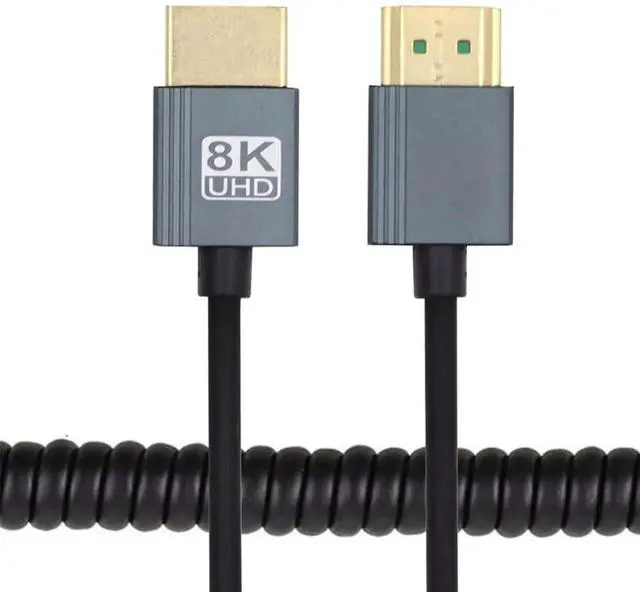 Main image of HDMI 2.1 Male to HDMI Male Stretch Coiled Cable 8K 60hz 100cm for Monitor HDTV Computer Laptop