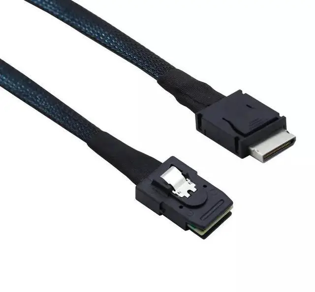 Alt view image 2 of 5 - PCIE Oculink SFF-8611 4i to Mini SAS SFF-8087 Server Internal Connection Cable 50CM