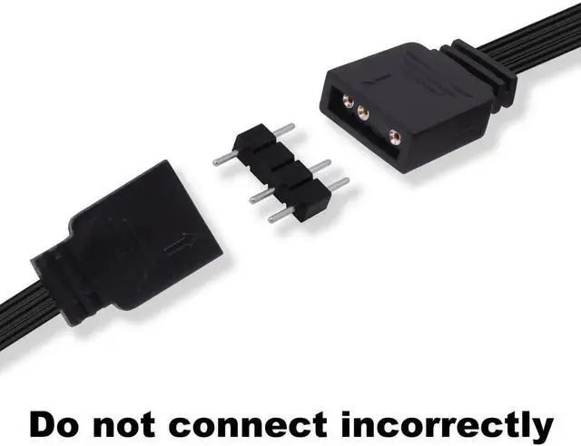 Alt view image 3 of 7 - ARGB Extension Cable 5V 3 Pin Addressable RGB Connector Adapter Extension Cable Synchronous Cord Wire for ARGB LED Fans-1M/3.3FT-2Pcs