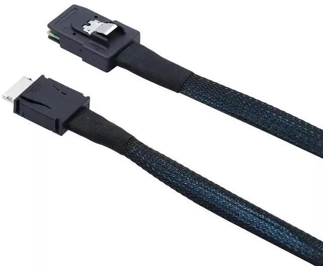Alt view image 3 of 5 - PCIE Oculink SFF-8611 4i to Mini SAS SFF-8087 Server Internal Connection Cable 50CM