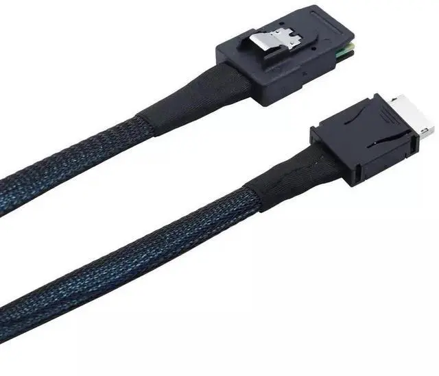 Alt view image 4 of 5 - PCIE Oculink SFF-8611 4i to Mini SAS SFF-8087 Server Internal Connection Cable 50CM
