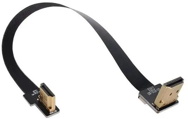 Alt view image 4 of 7 - 50cm CYFPV Dual 90 Degree Right-Up Angled HDMI Type A Male to Male HDTV FPC Flat Cable for FPV HDTV Multicopter Aerial Photography
