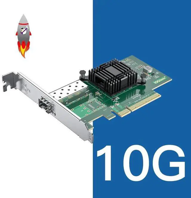 Alt view image 4 of 6 - 10Gb SFP+ PCI-E Network Card NIC, Compare to Intel X520-DA1 (E10G42BTDA), with Intel 82599EN Chip, Single SFP+ Port, PCIe X8, Ethernet LAN Network Adapter Support Windows/Linux/VMware