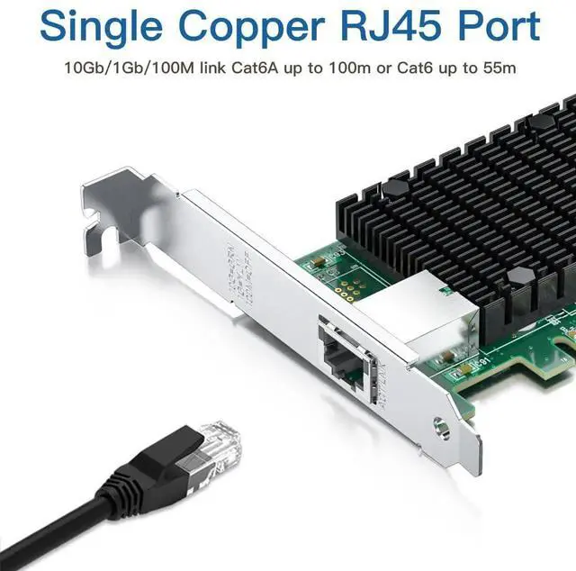 Alt view image 4 of 7 - 10Gb RJ45 PCI-E Network Card NIC, Compare to Intel X550-T1, with Intel X550-AT Chip, Single RJ45 Port, PCI Express 3.0 X4, Ethernet Converged Network Adapter Support Windows/Linux/VMware Esxi