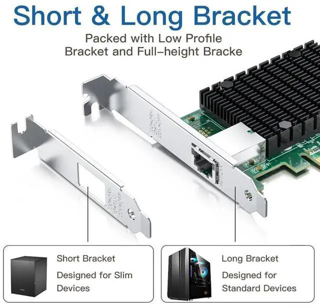Alt view image 5 of 7 - 10Gb RJ45 PCI-E Network Card NIC, Compare to Intel X550-T1, with Intel X550-AT Chip, Single RJ45 Port, PCI Express 3.0 X4, Ethernet Converged Network Adapter Support Windows/Linux/VMware Esxi