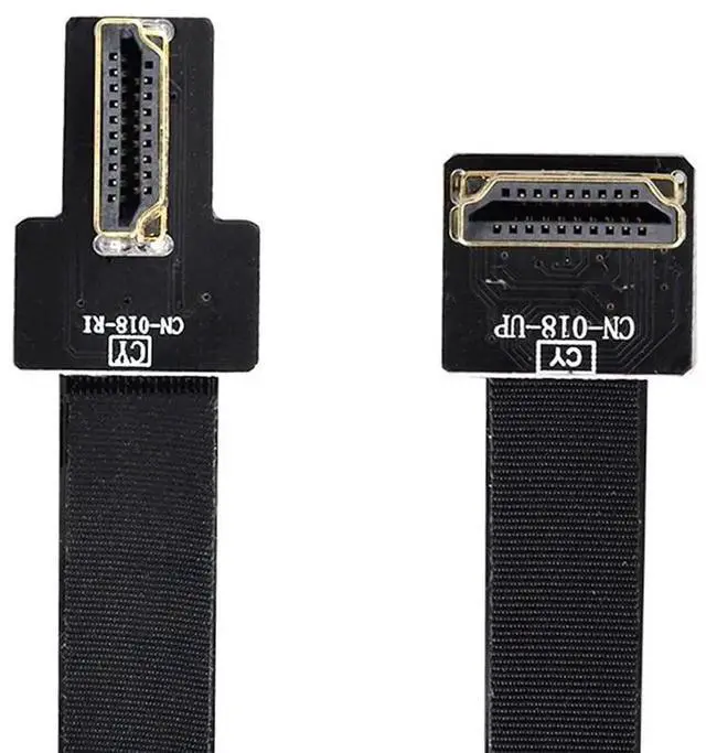 Alt view image 2 of 7 - 20cm CYFPV Dual 90 Degree Right-Up Angled HDMI Type A Male to Male HDTV FPC Flat Cable for FPV HDTV Multicopter Aerial Photography