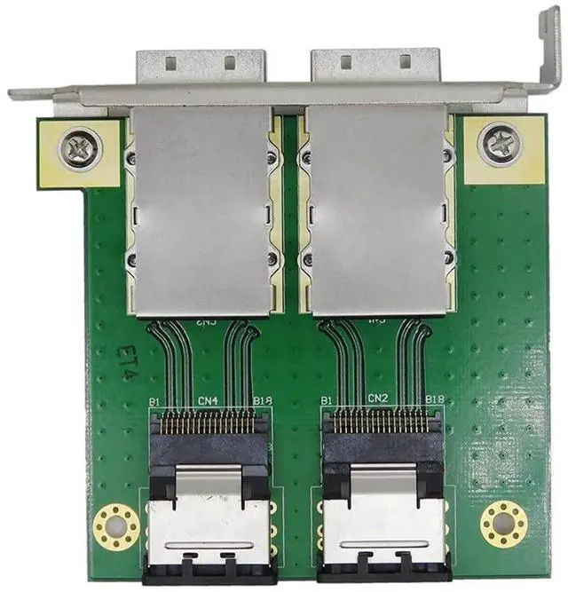 Alt view image 6 of 7 - Dual Ports Mini SAS SFF-8088 to SAS 36Pin SFF-8087 PCBA Female Adapter with PCI Bracket