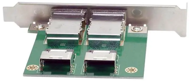 Alt view image 4 of 7 - Dual Ports Mini SAS SFF-8088 to SAS 36Pin SFF-8087 PCBA Female Adapter with PCI Bracket