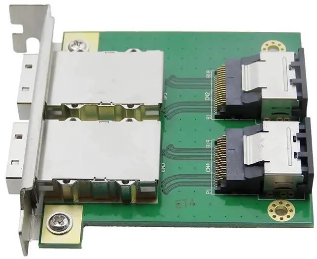 Alt view image 5 of 7 - Dual Ports Mini SAS SFF-8088 to SAS 36Pin SFF-8087 PCBA Female Adapter with PCI Bracket