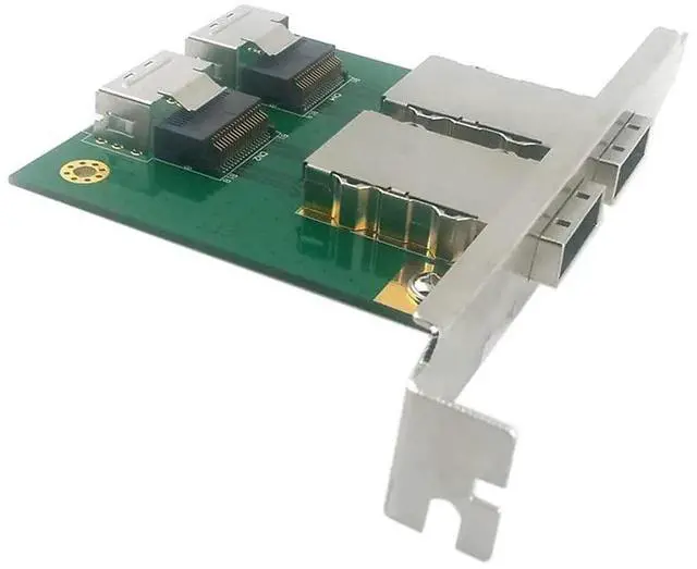Alt view image 7 of 7 - Dual Ports Mini SAS SFF-8088 to SAS 36Pin SFF-8087 PCBA Female Adapter with PCI Bracket