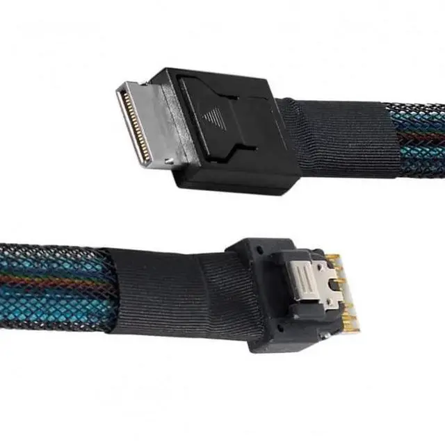 Alt view image 3 of 7 - PCIe PCI-Express SFF-8611 4i OcuLink to SFF-8654 Slimline SSD Data Active Cable 50cm