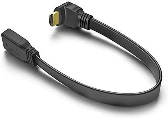 Alt view image 6 of 7 - HDMI Extension Cable High Speed 90-Degree Down Angle Male to Female Extension Wire Cord HDMI Extender - Gold Plated Plugs (1FT)
