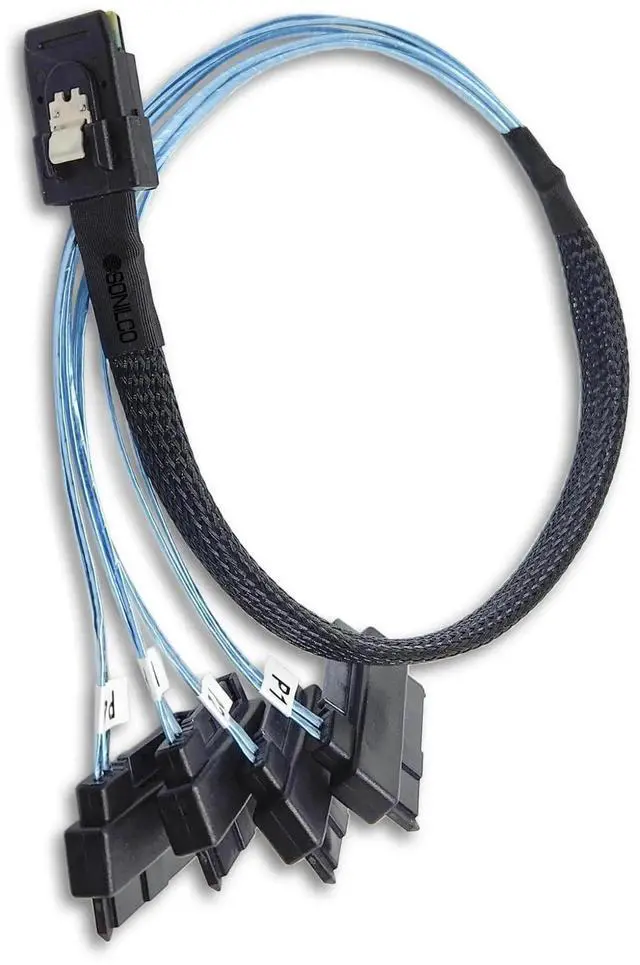 Alt view image 5 of 5 - Maximum Performance Cable Mini SAS 36P SFF-8087 to SFF-8482 HDD SATA Power Cord (2 Cables, 0.5 M / 1.6 Feet)