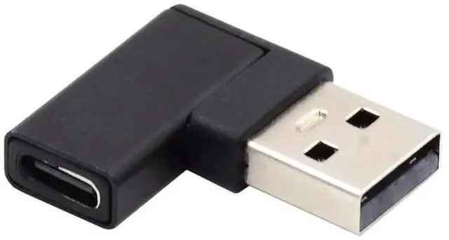 Alt view image 2 of 7 - USB-C Type C Female to USB 3.0 A Male Up Opposite U Shape Right Angled Data Adapter for Laptop Desktop