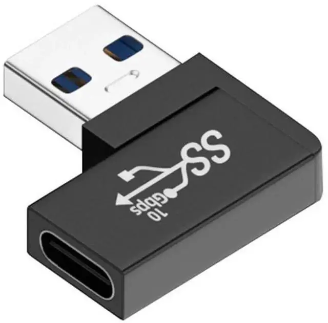 Main image of 90 Degree Left Angled USB-C Type C Female to USB 3.0 A Male Data Adapter Flat Horizontal for Laptop Desktop