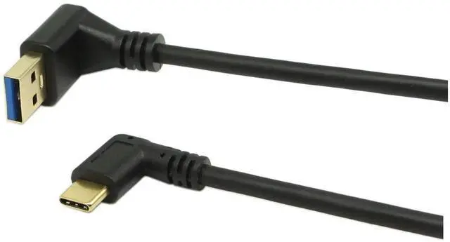 Alt view image 6 of 6 - USB-C to USB 3.0 Adapter, 10In Right Angle Type C Cable, 90 Degree USB 3.1 Type C (USB-C) Male to USB 3.0 Type A Male Connector Sync & Charging Cable.(Black