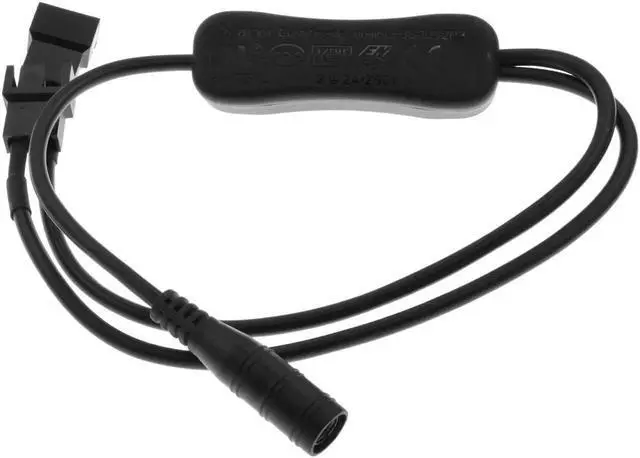 Alt view image 3 of 6 - DC Power Supply Plug to Dual 3/4-Pin PC Fan Power Adapter with Switch 15.7inch