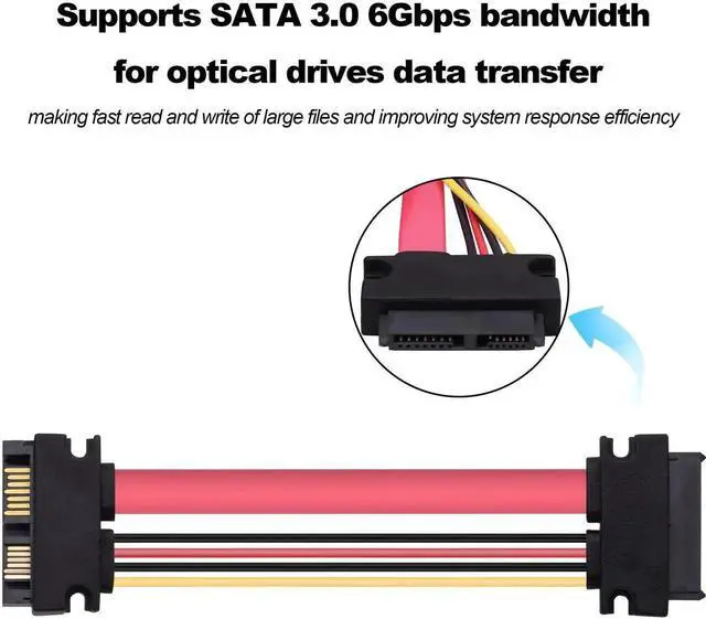 Alt view image 3 of 7 - Slimline SATA 13Pin (7+6) Pin Male to Female Extension Cable,13Pin Slimline SATA Laptop Optical Drive Adapter Data Power Cable for Laptop HDD SSD -50cm -2pcs