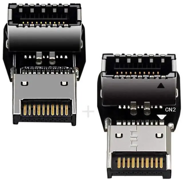 Main image of 2pcs USB 3.1 Front Panel Header Male to Female Type-E Motherboard Extension Data Adapter