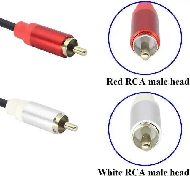 Alt view image 3 of 7 - Gold-Plated Red and White Double RCA Male to RCA Male Cable, High Flexibility PVC Gold-Plated High Fidelity Cable, Suitable for Home Cinemas, High-Definition Tvs, Game Consoles, Etc.(30 CM)