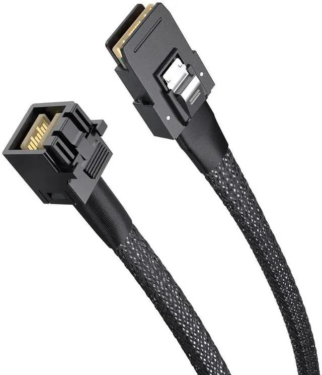 Alt view image 4 of 6 - SFF-8643 to SFF-8087 Mini SAS HD Cable with Sideband, Compatible with 12Gbps SAS Drives and 6Gbps SAS/SATA Drives, 0.5-m(1.64ft), 2 Pack