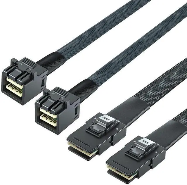 Alt view image 5 of 6 - SFF-8643 to SFF-8087 Mini SAS HD Cable with Sideband, Compatible with 12Gbps SAS Drives and 6Gbps SAS/SATA Drives, 0.5-m(1.64ft), 2 Pack