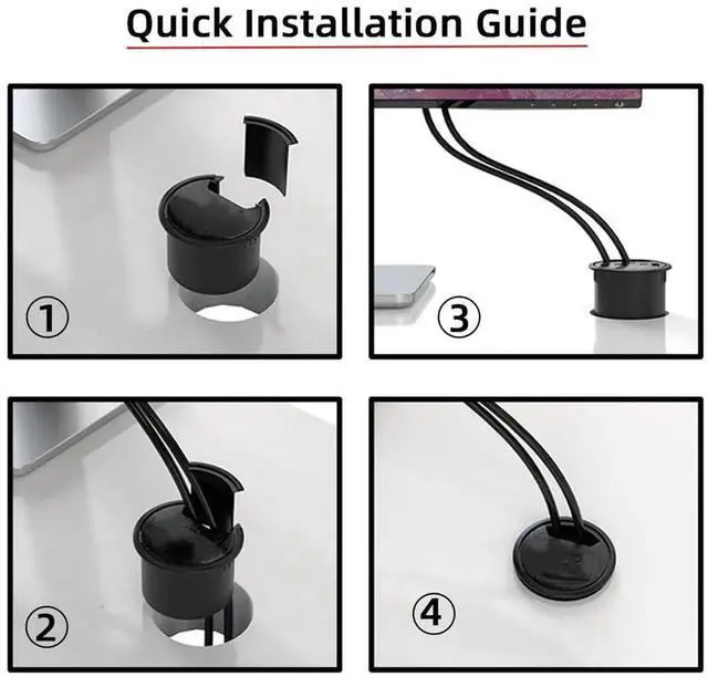Alt view image 6 of 7 - USB 3.0 Hub Splitter, SD TF USB-C 2 Port USB Multiport Expander High Speed Type C Data Port 60mm Desk Grommet Dock Station Micro-SD Card Reader Interface for PC Desk Desktop