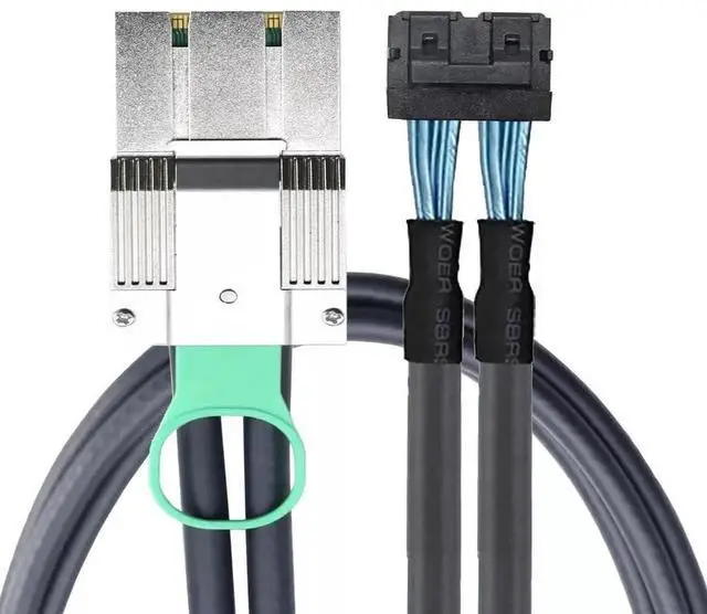 Alt view image 3 of 6 - PCIE Mini SAS HD SFF-8088 8X 68P I/O Male to 8X SFF-8643 36P Male Adapter Cable 100CM