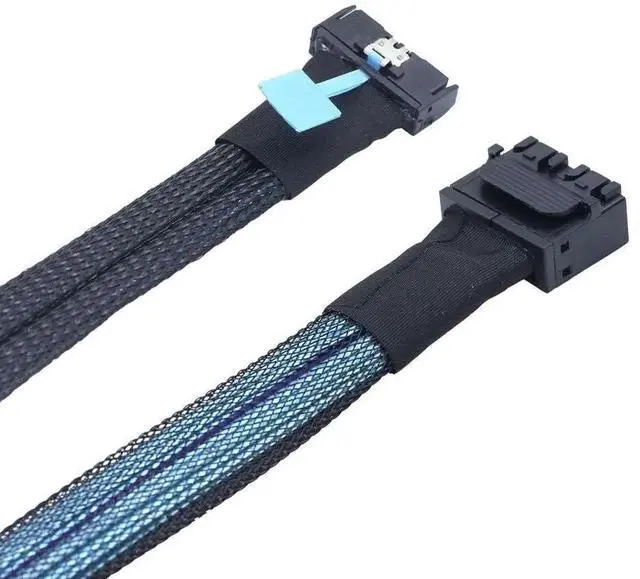 Alt view image 3 of 6 - PCI-E 5.0 MCIO 8X 74Pin to 8X Dual 36Pin Mini SAS HD SFF-8643 Adapter Cable 100CM