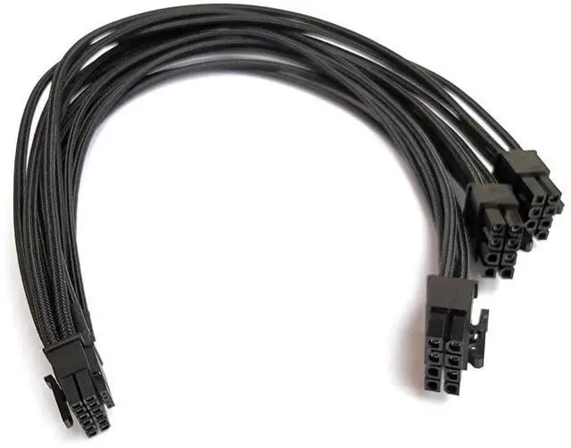 Main image of PCIE 5.0 Power Supply 3x8 Pin to 16Pin Mini 12+4Pin 12VHPWR 600W PSU Extension Cable for RTX 3090Ti,4070Ti 4080,4090 Graphics Card A SUS, E VGA, Seasonic Modular Power Supply 16AWG27.5Inch