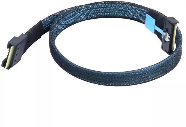 Alt view image 6 of 6 - PCI-E 5.0 MCIO x8 74P to SAS4.0 SFF-8654 8i 74Pin Extension Cable,24 Gbps (0.5m)