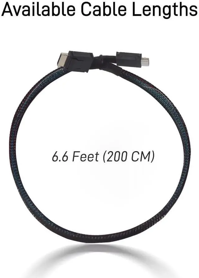 Alt view image 6 of 7 - Oculink Cable PCIe 4.0 SFF-8611 4i Long Male Extension Cable for Oculink eGPU onexGPU Mini PC SSD, 6.6 feet (200 cm)