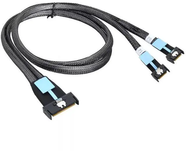 Alt view image 3 of 4 - PCI-E5.0 SAS SFF-8654 MCIO 8i 74Pin Male to SFF-8654 4i 38 Pin GEN5 Extender Cable 50CM