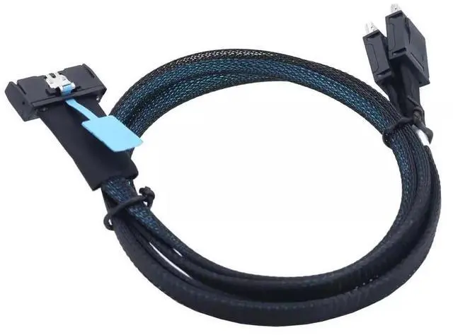 Alt view image 4 of 6 - PCI-E5.0 MCIO SFF-8654 8I 74P to 2X Oculink SAS SFF-8611 4I Server Adapter Cable (1m)