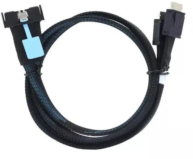 Alt view image 6 of 6 - PCI-E5.0 MCIO SFF-8654 8I 74P to 2X Oculink SAS SFF-8611 4I Server Adapter Cable (1m)